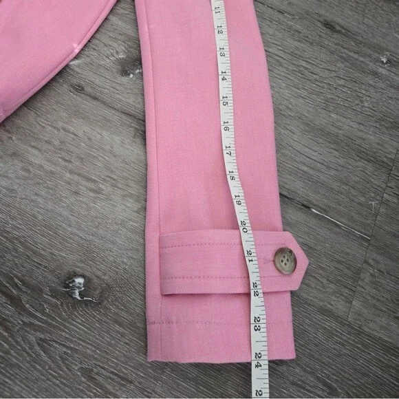 Ann Taylor Pink Trench Pea Coat size 00 Double Breasted Short Pea Coat - Picture 9 of 13